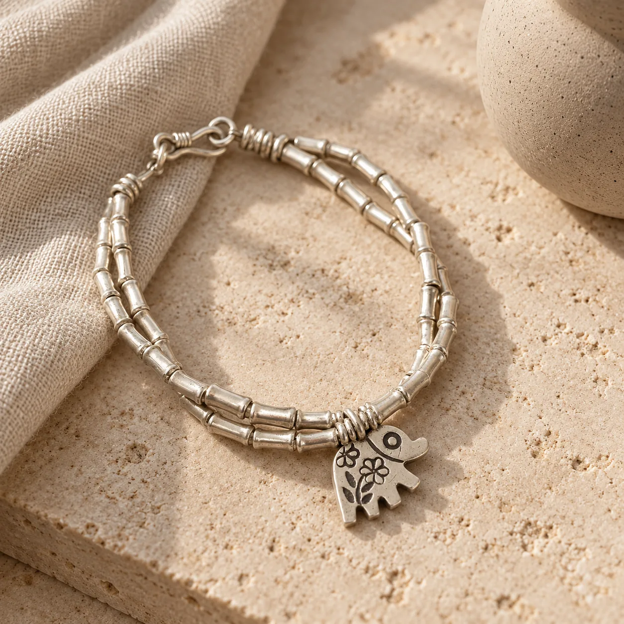 Elephant Double-Strand Bracelet detail 5