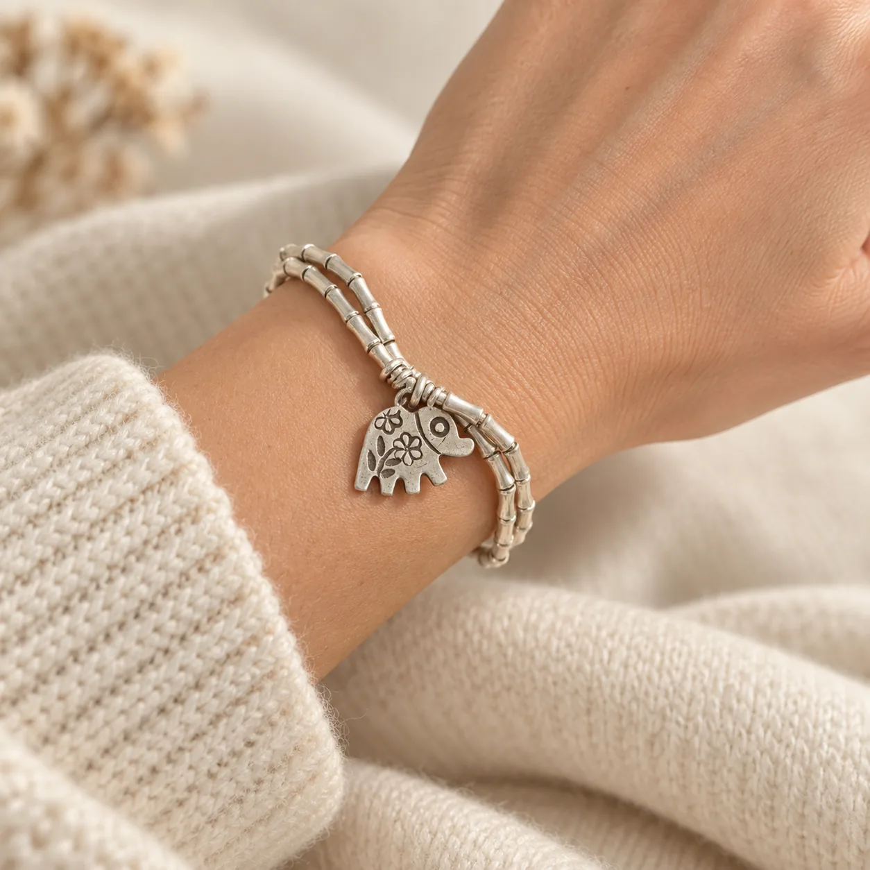 Elephant Double-Strand Bracelet detail 6