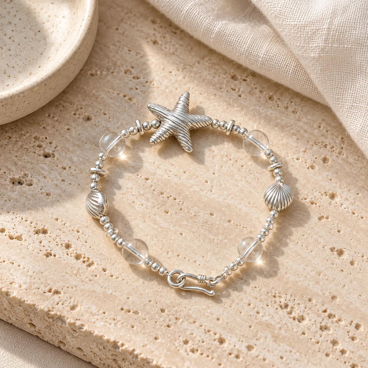 Crystal Star & Shell Bracelet detail 4