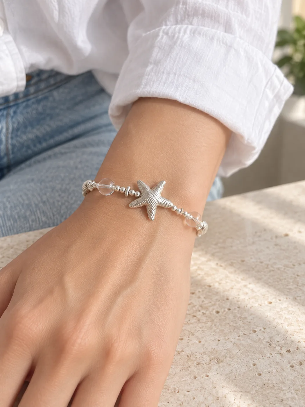 Crystal Star & Shell Bracelet detail 5