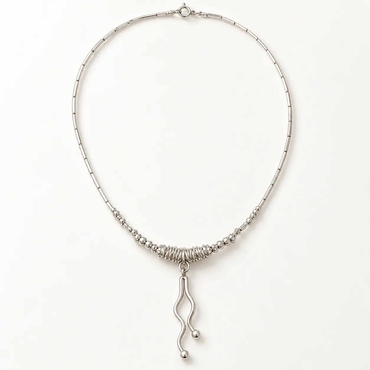Wrapped Drop Silver Necklace detail 10
