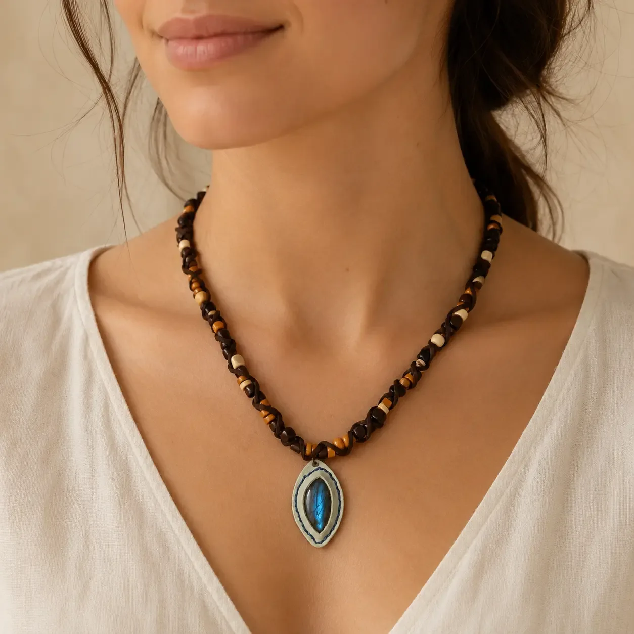 FOREST VALLEY STREAM Labradorite Necklace detail 4
