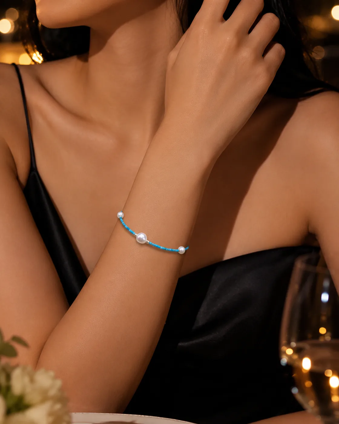 TIDELINE Turquoise Pearl Bracelet detail 5