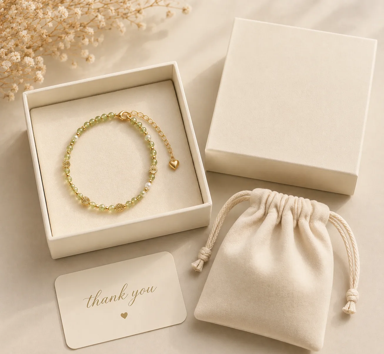 Peridot Daisy Pearl Bracelet detail 4