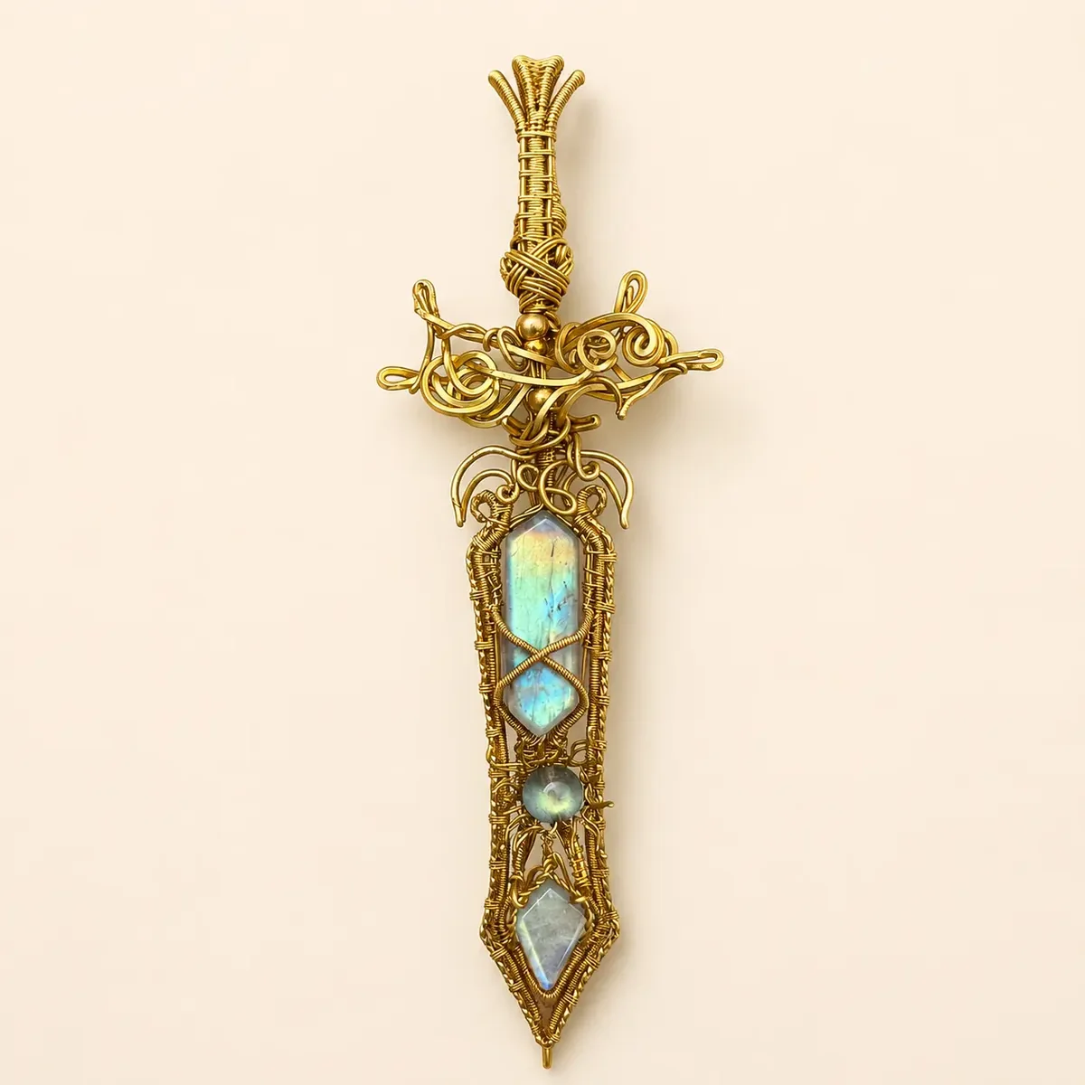 Wire-Wrapped Labradorite Sword product view