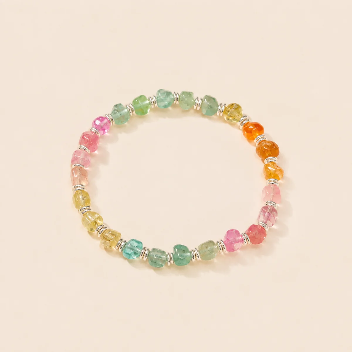 Tourmaline bracelet on a light background