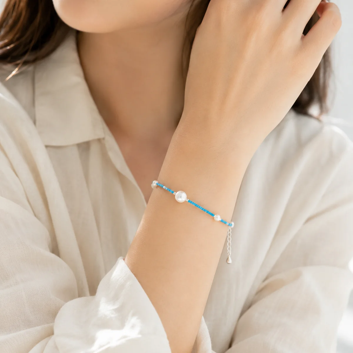 TIDELINE Turquoise Pearl Bracelet worn or styled