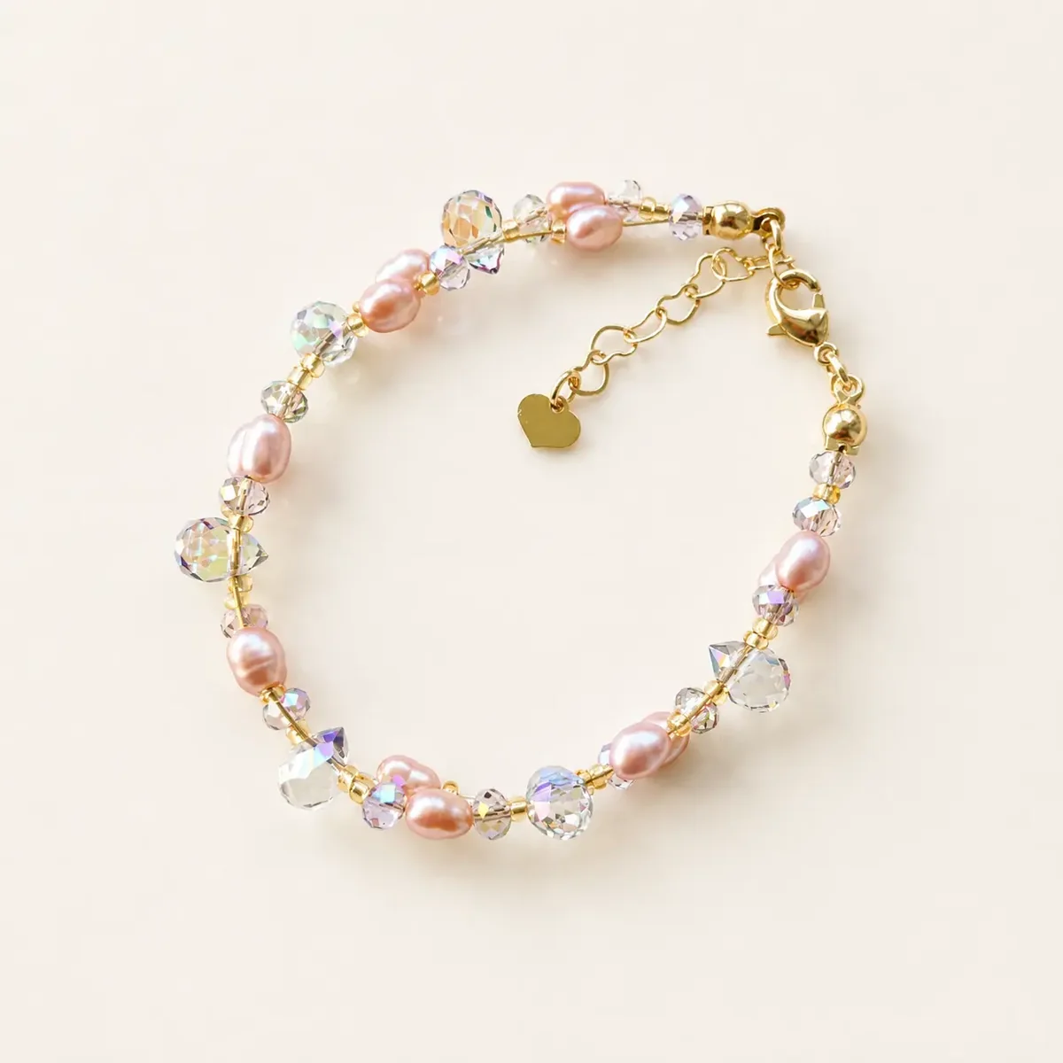 TRIJORA Blush Aurora Pearl & Crystal Bracelet product view