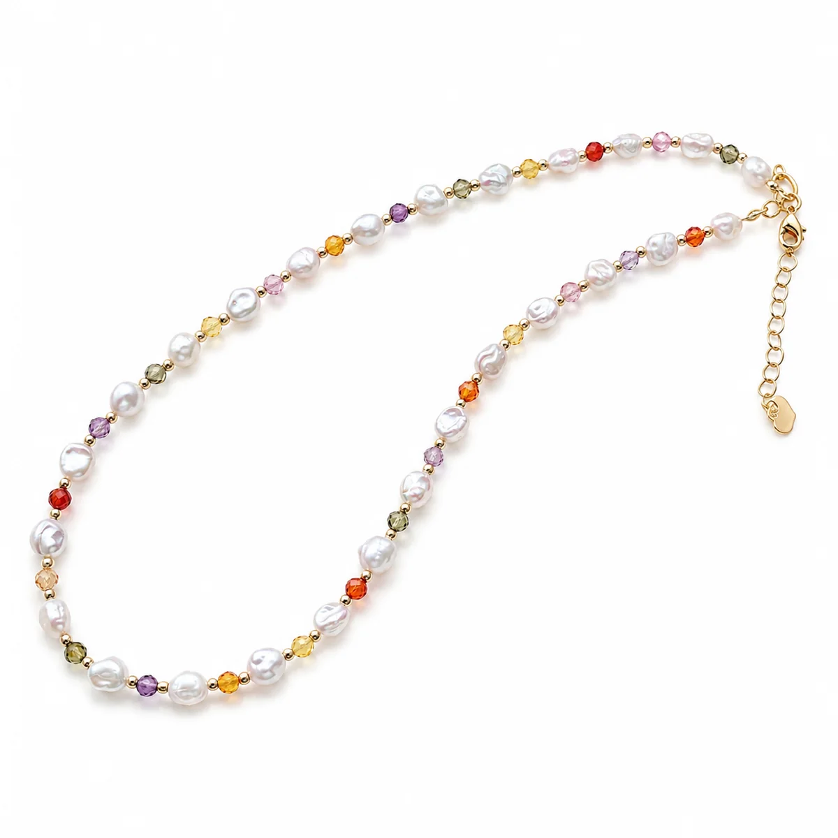 Zircon & Baroque Pearl Necklace product view