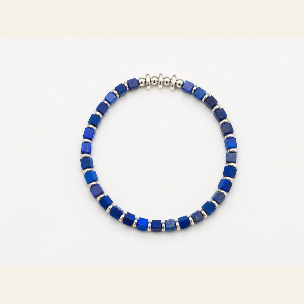 TRIJORA Lapis Lazuli & Handmade Silver Bracelet product view