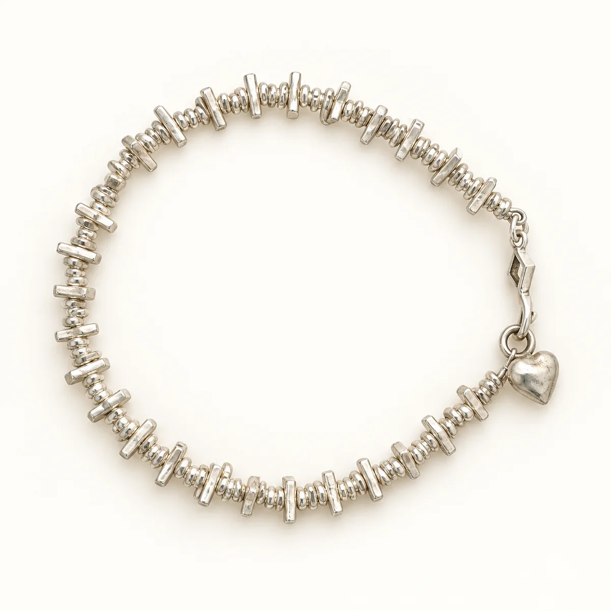 Geometric Silver Heart Bracelet product view