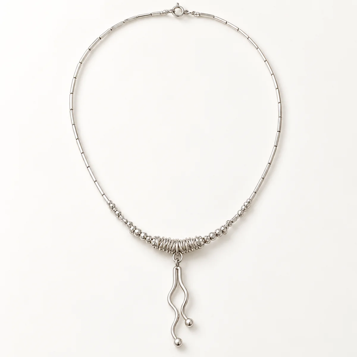 Wrapped Drop Silver Necklace product view