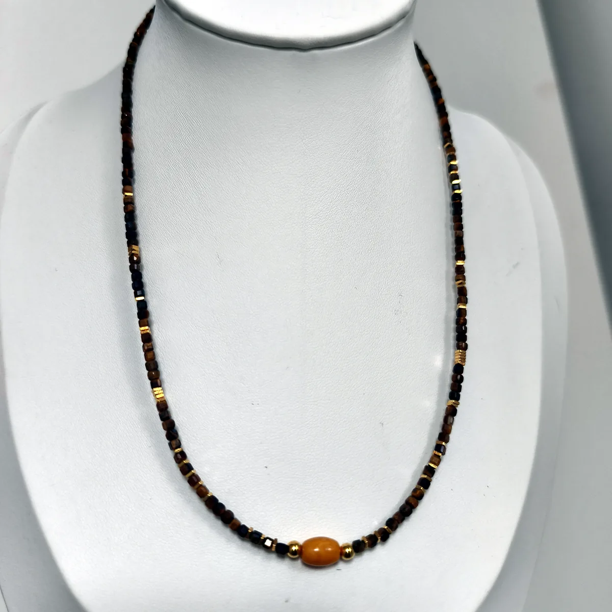 Tiger-Eye Single-Strand Necklace