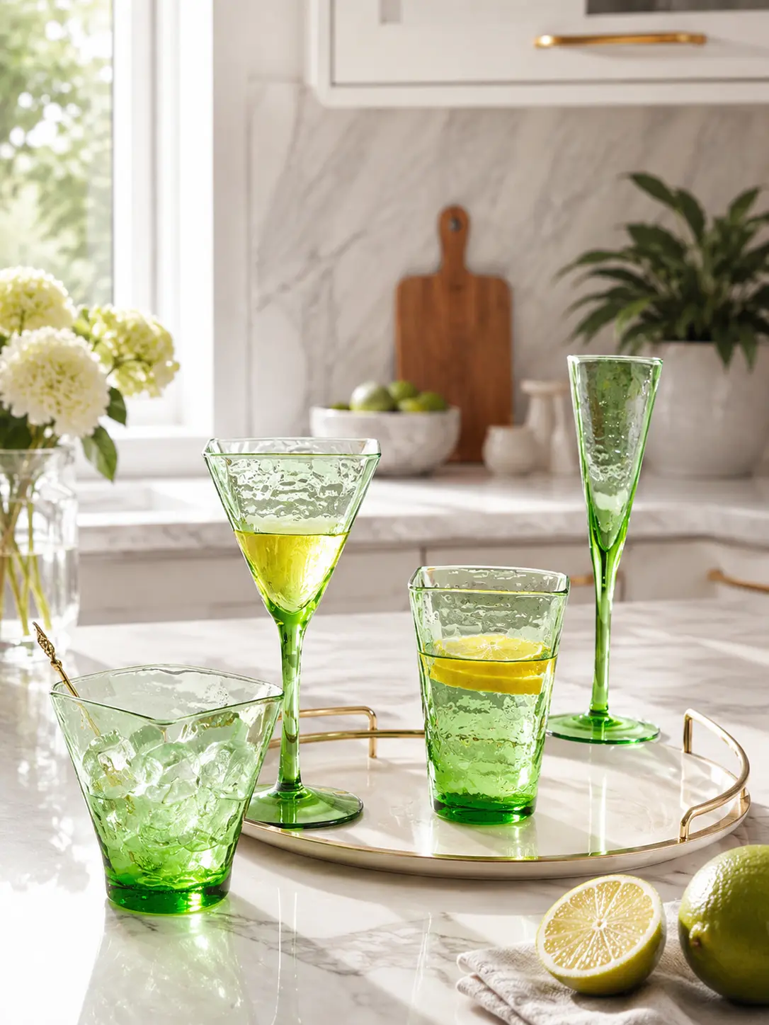 VERDANT WATER — Hand-Blown Green Glassware Collection detail 3