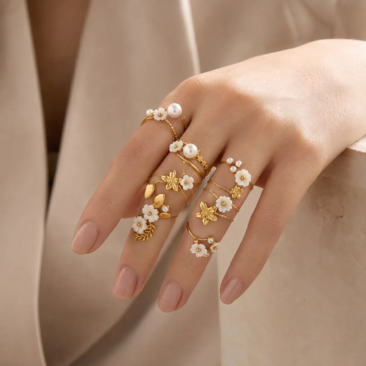PETAL WHISPERS Floral Ring Collection detail 2