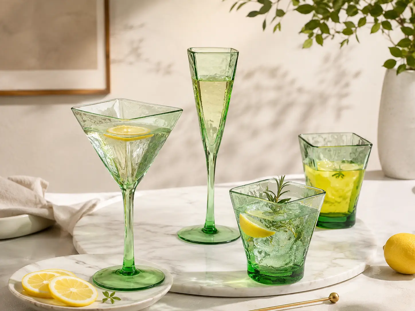 VERDANT WATER — Hand-Blown Green Glassware Collection detail 5