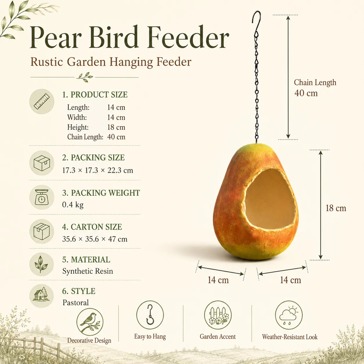 Pear Bird Feeder detail 5