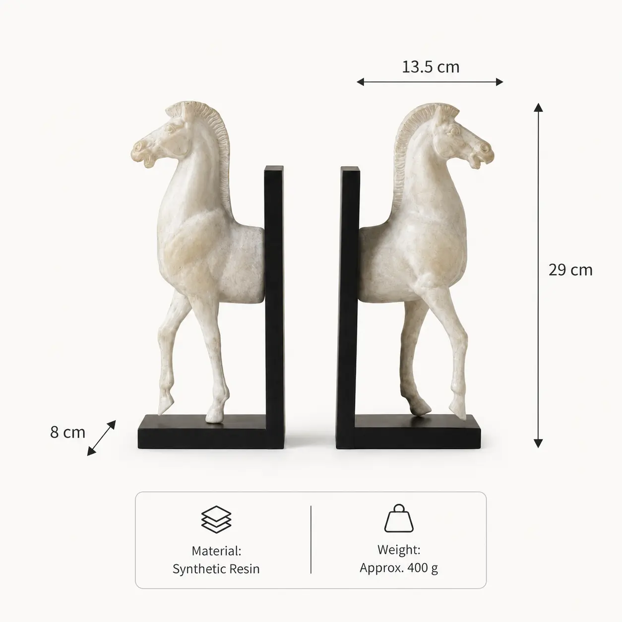 Still Journey Horse Bookends detail 7