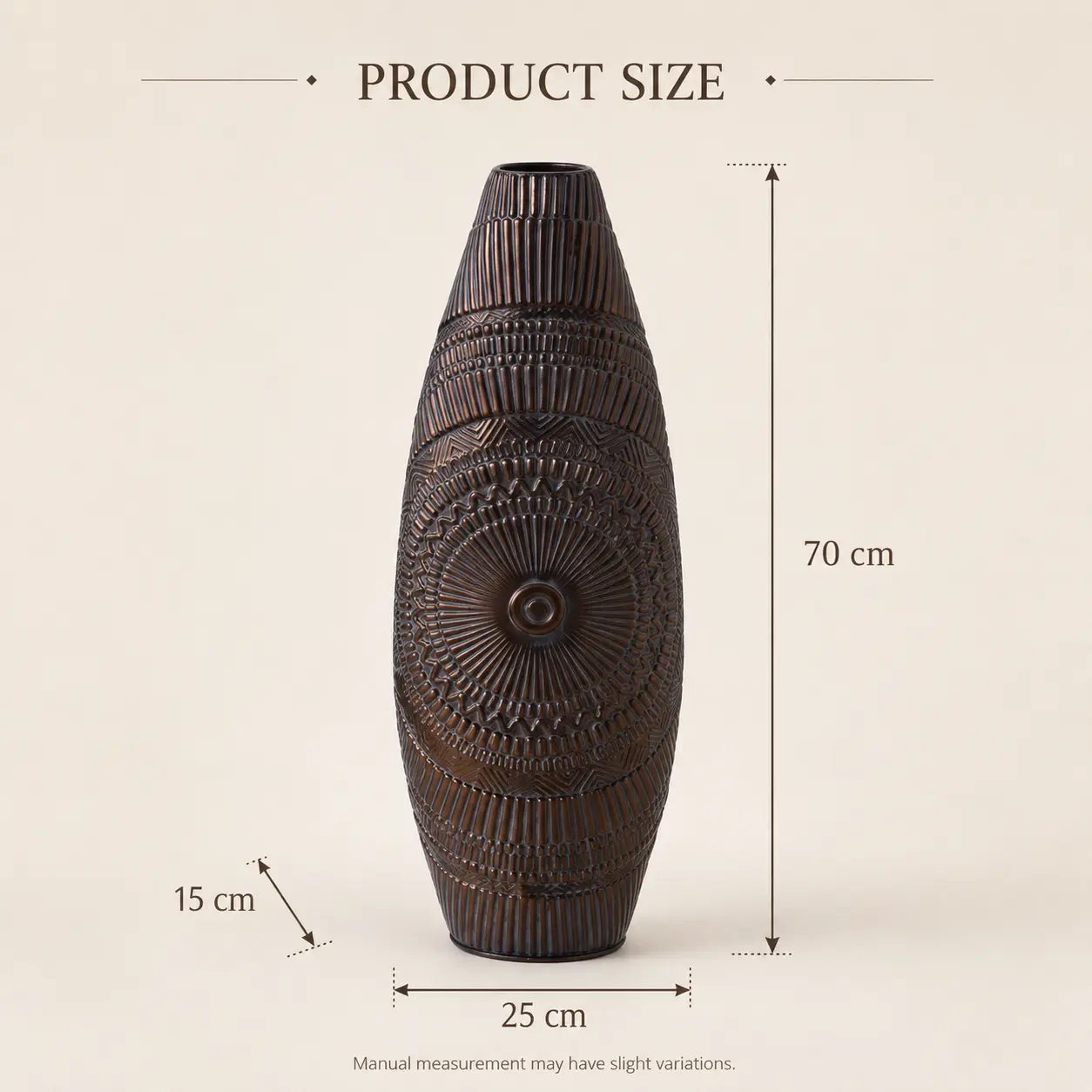 Desert Sun Vintage Iron Vase detail 9