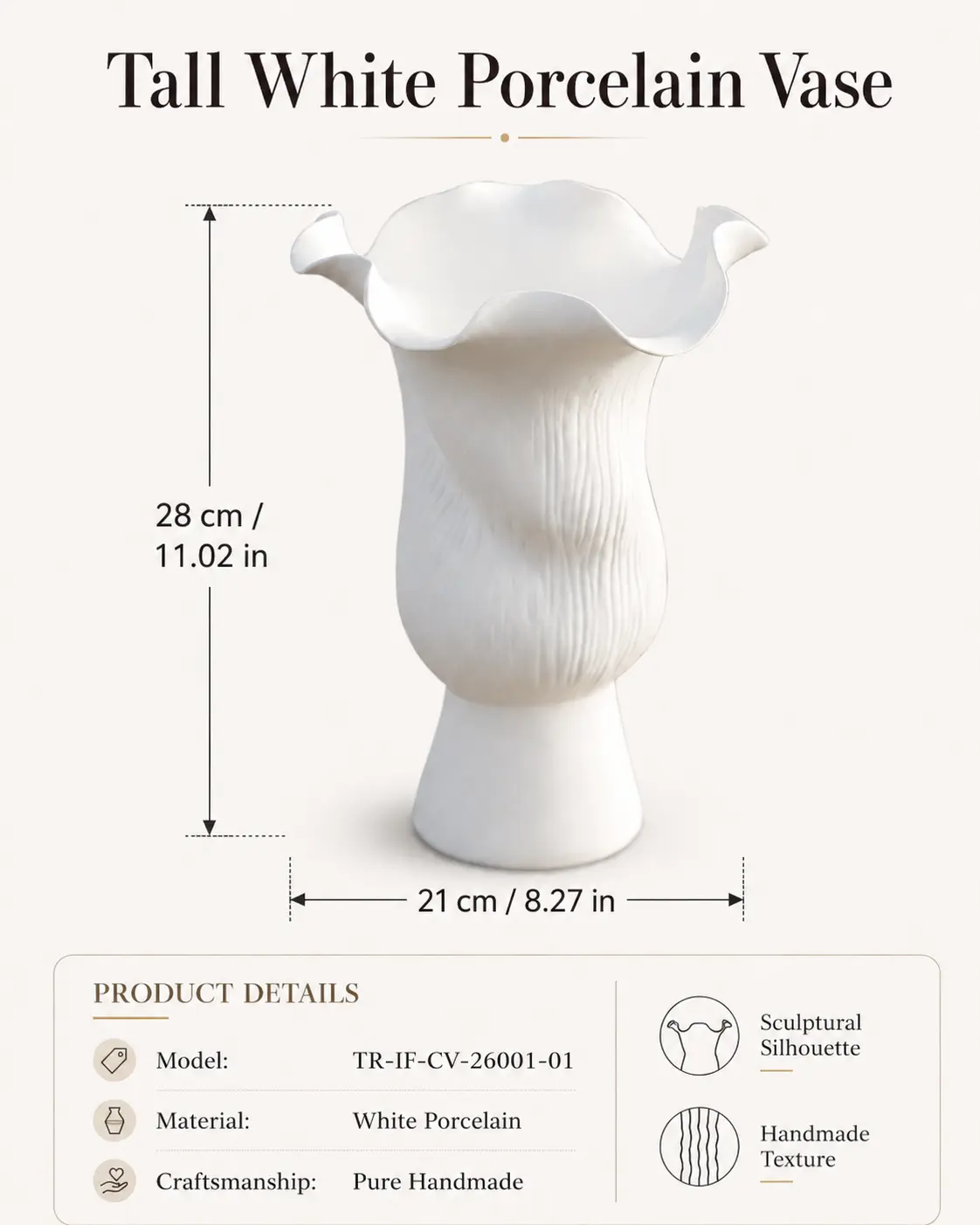 TRIJORA Organic Porcelain Vase Collection detail 6