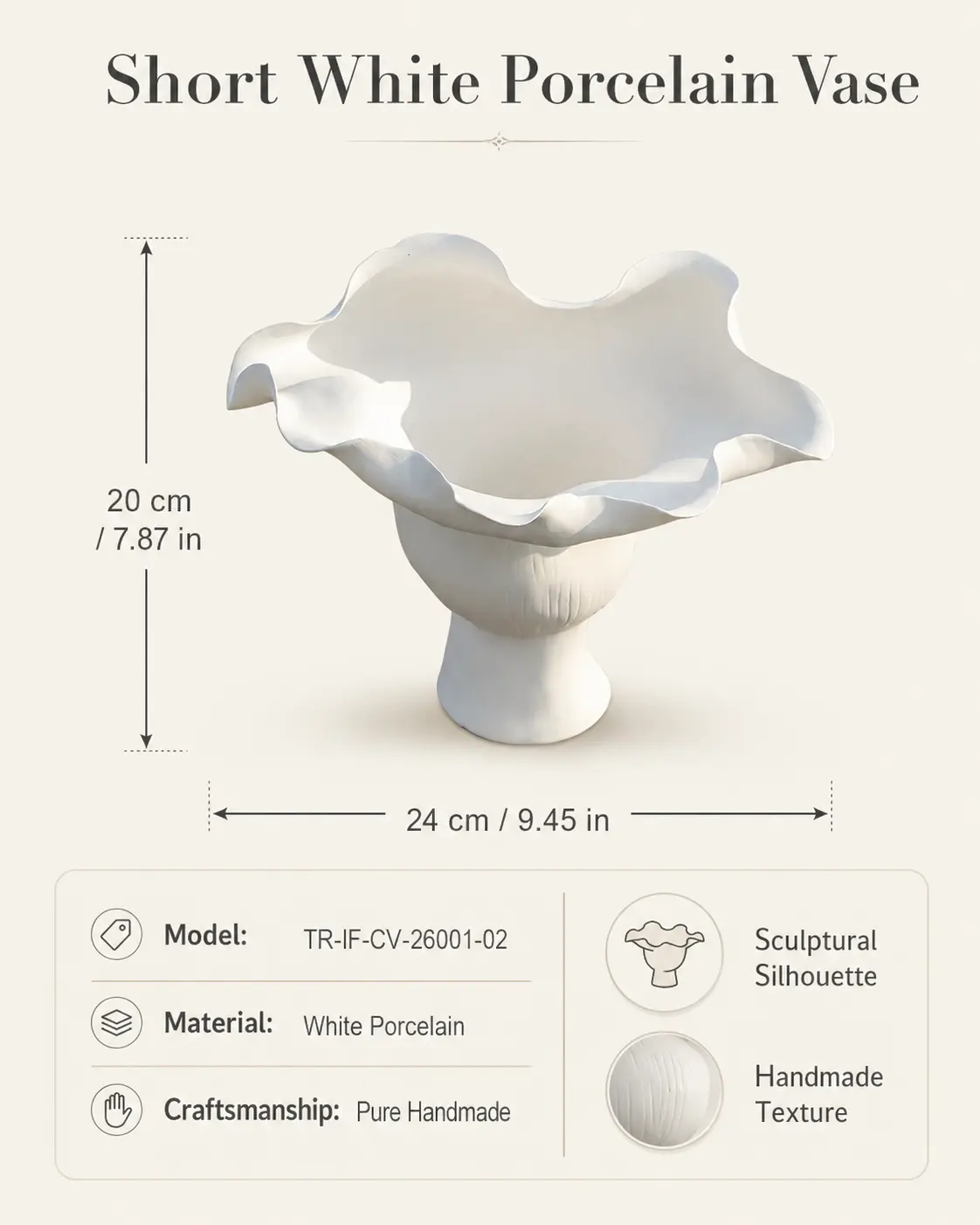 TRIJORA Organic Porcelain Vase Collection detail 7