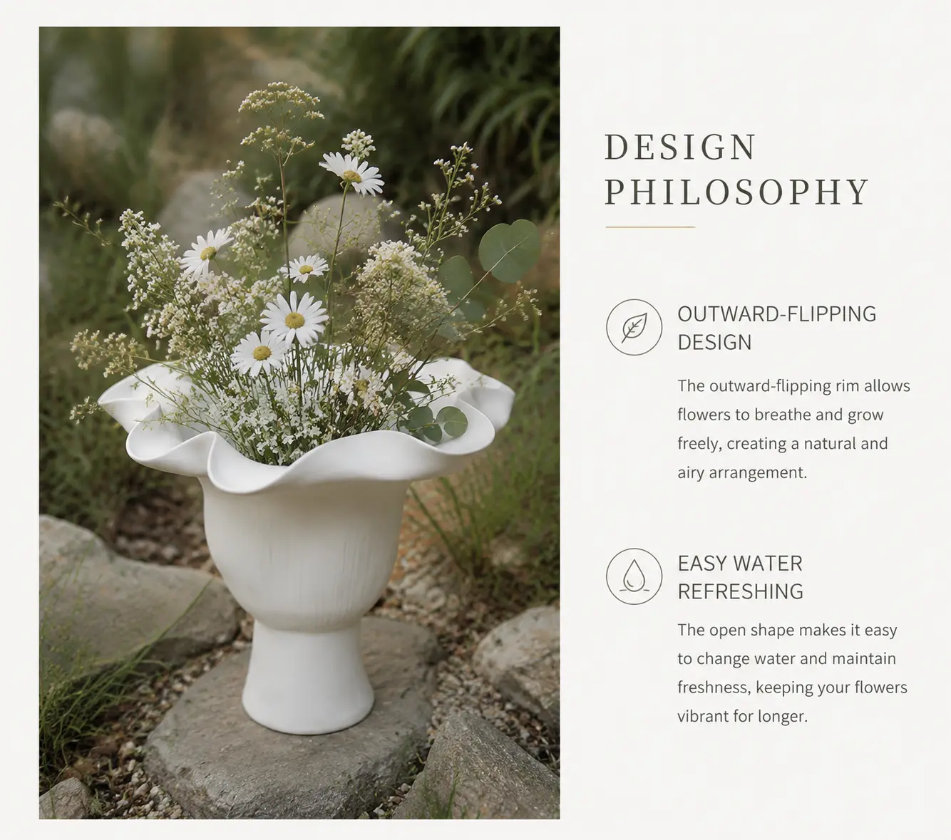 TRIJORA Organic Porcelain Vase Collection detail 3