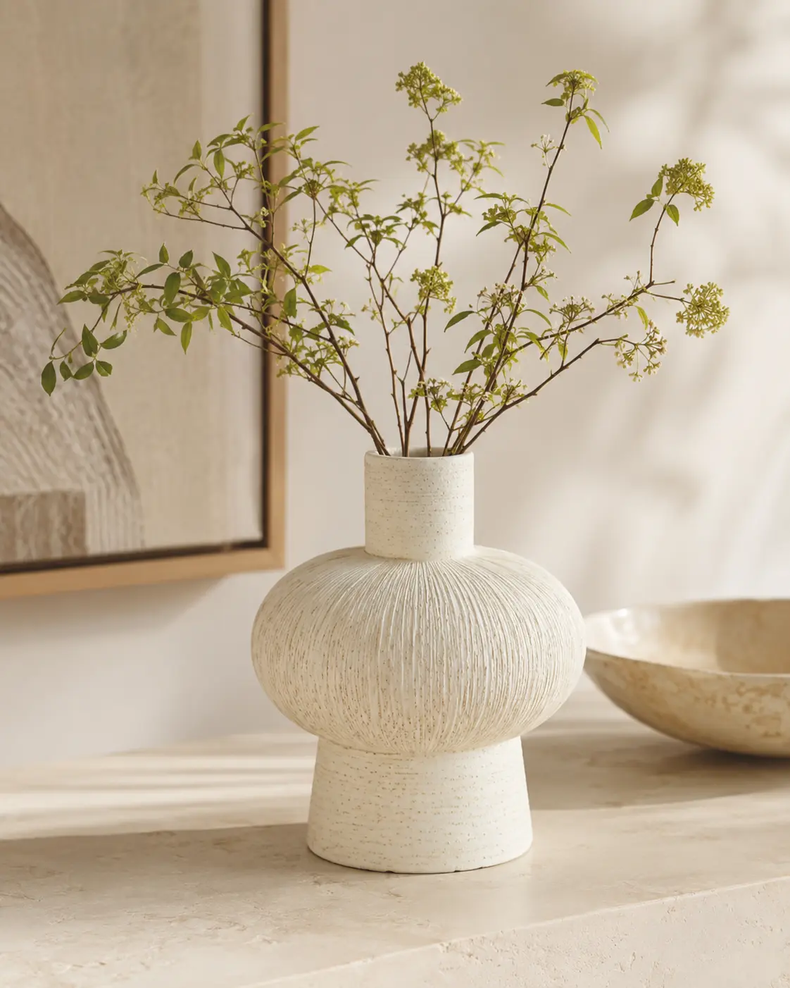 TRIJORA Textured Ceramic Vase Collection detail 3