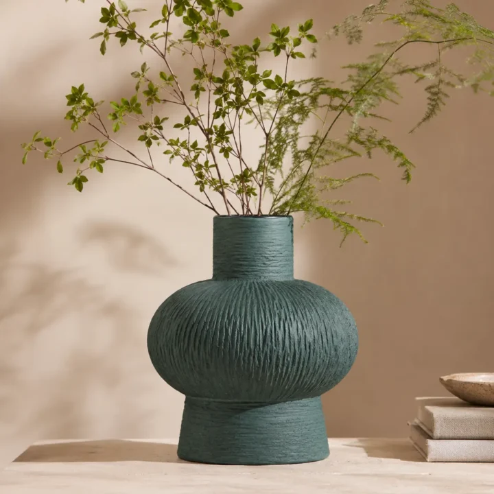 TRIJORA Textured Ceramic Vase Collection styled or worn view