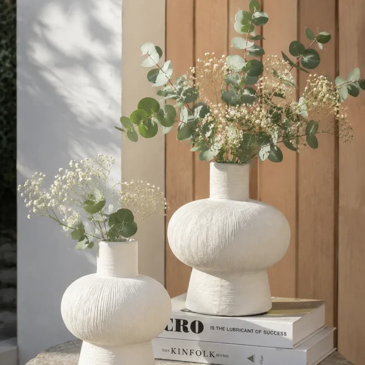TRIJORA Textured Ceramic Vase Collection