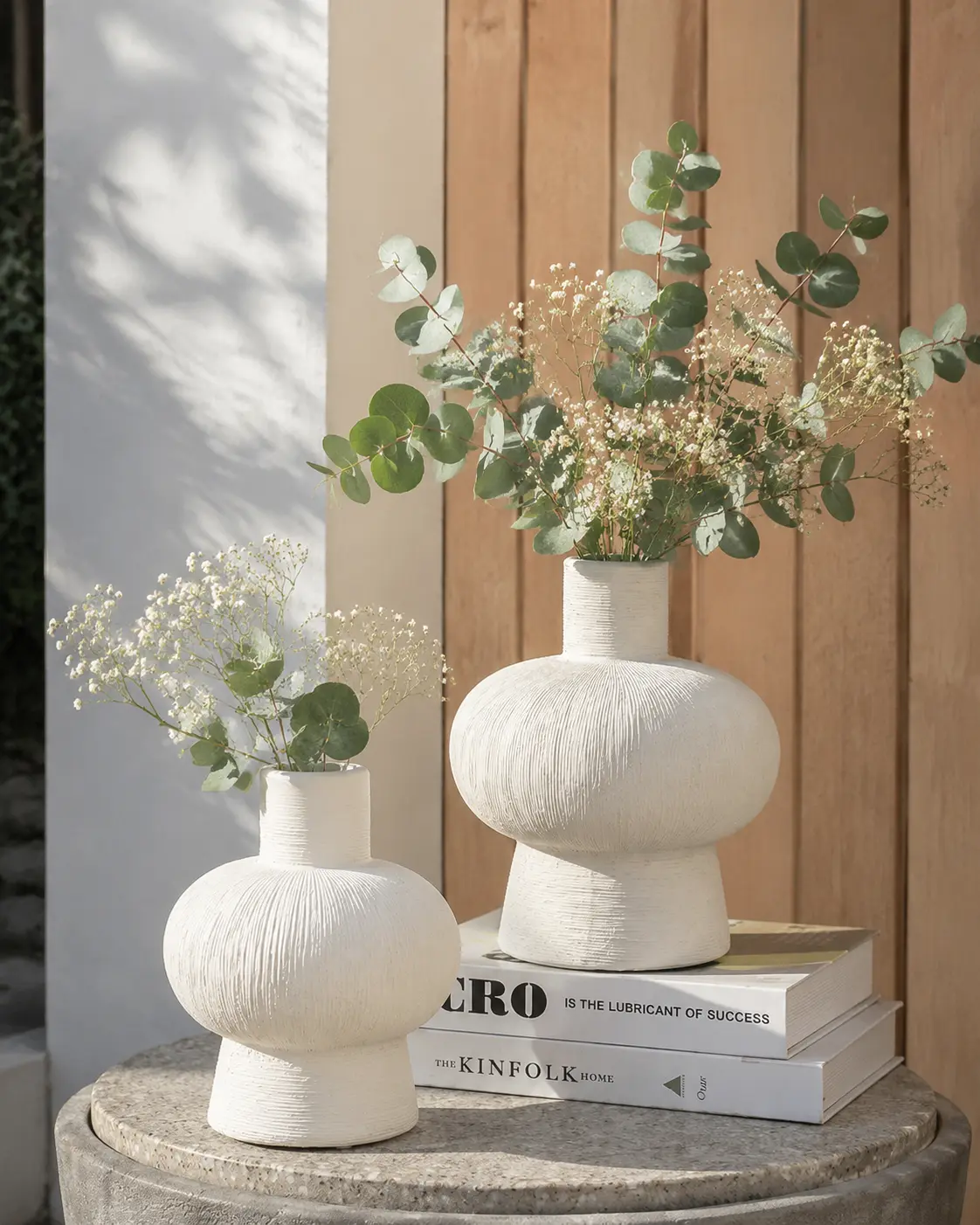 TRIJORA Textured Ceramic Vase Collection
