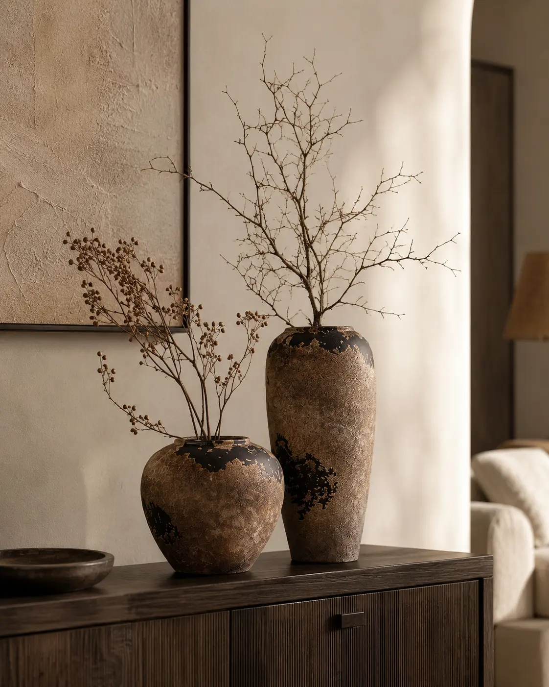 TRIJORA Wabi-Sabi Vintage Ceramic Vase Collection detail 2