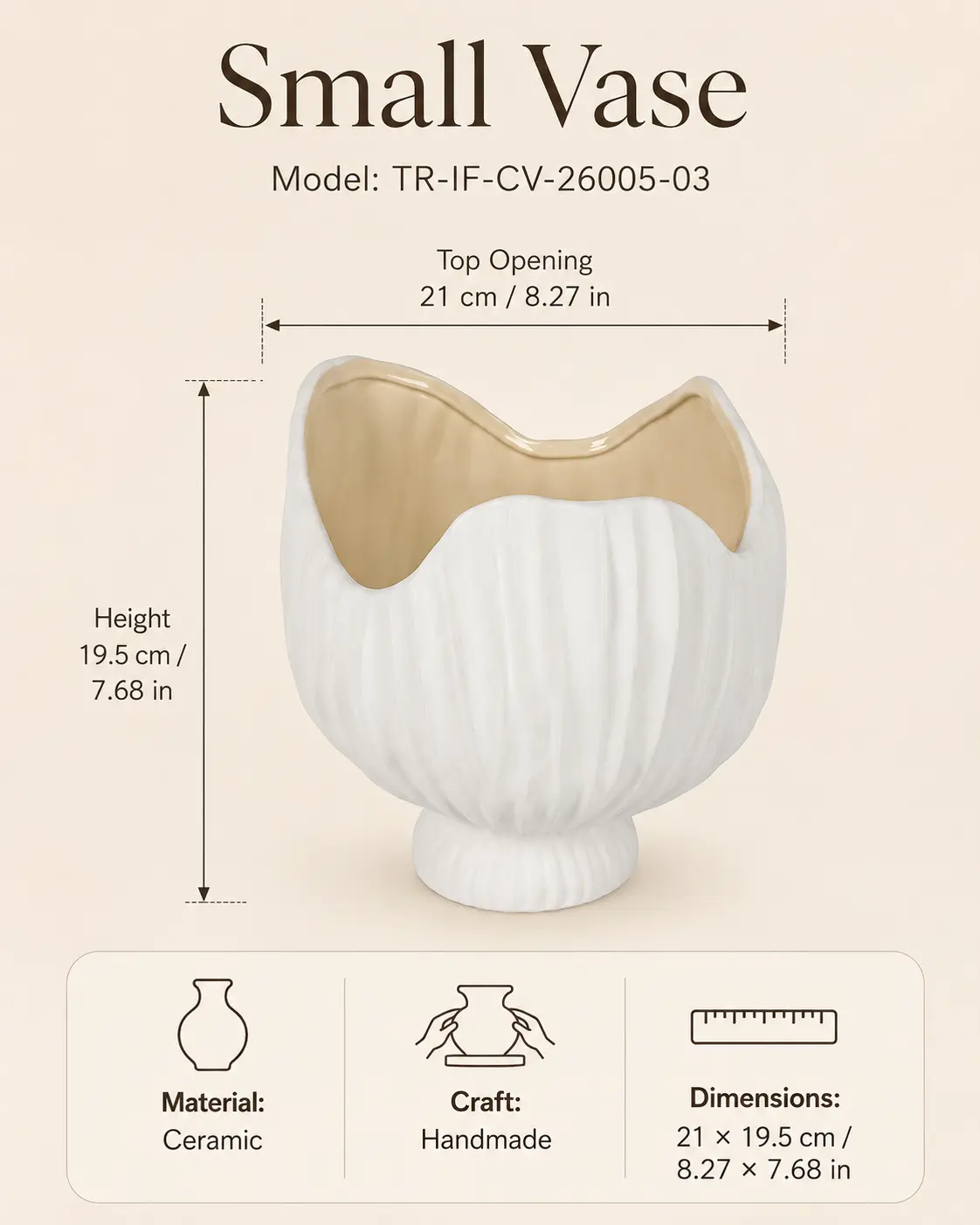 TRIJORA Organic Wave Ceramic Vase Collection detail 8