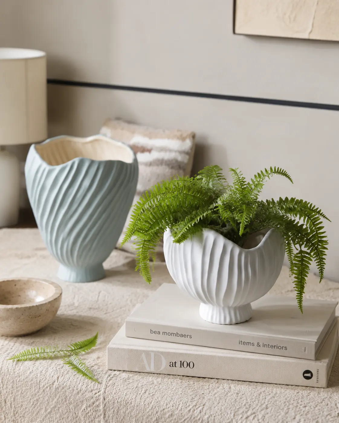 TRIJORA Organic Wave Ceramic Vase Collection detail 2