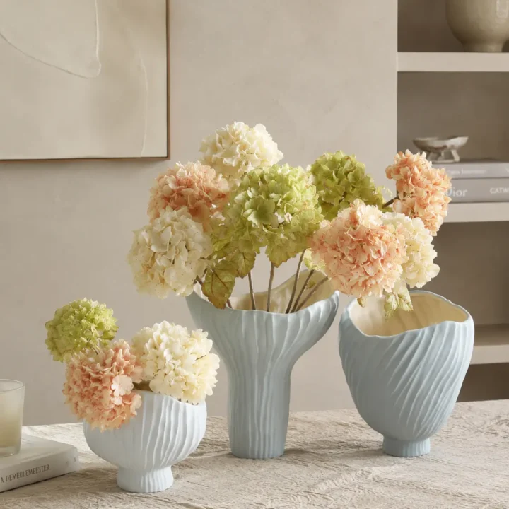 TRIJORA Organic Wave Ceramic Vase Collection