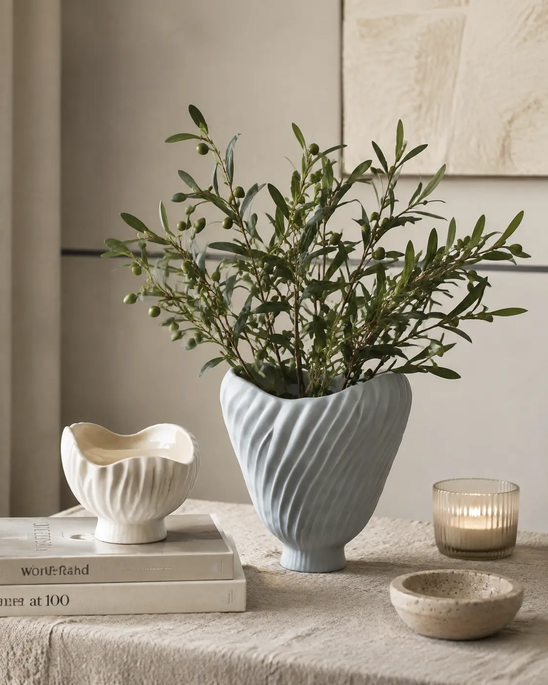 TRIJORA Organic Wave Ceramic Vase Collection detail 4