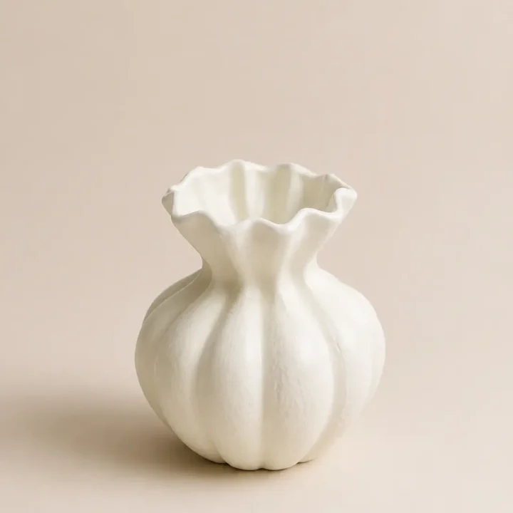 French Vintage Pumpkin Ceramic Vase