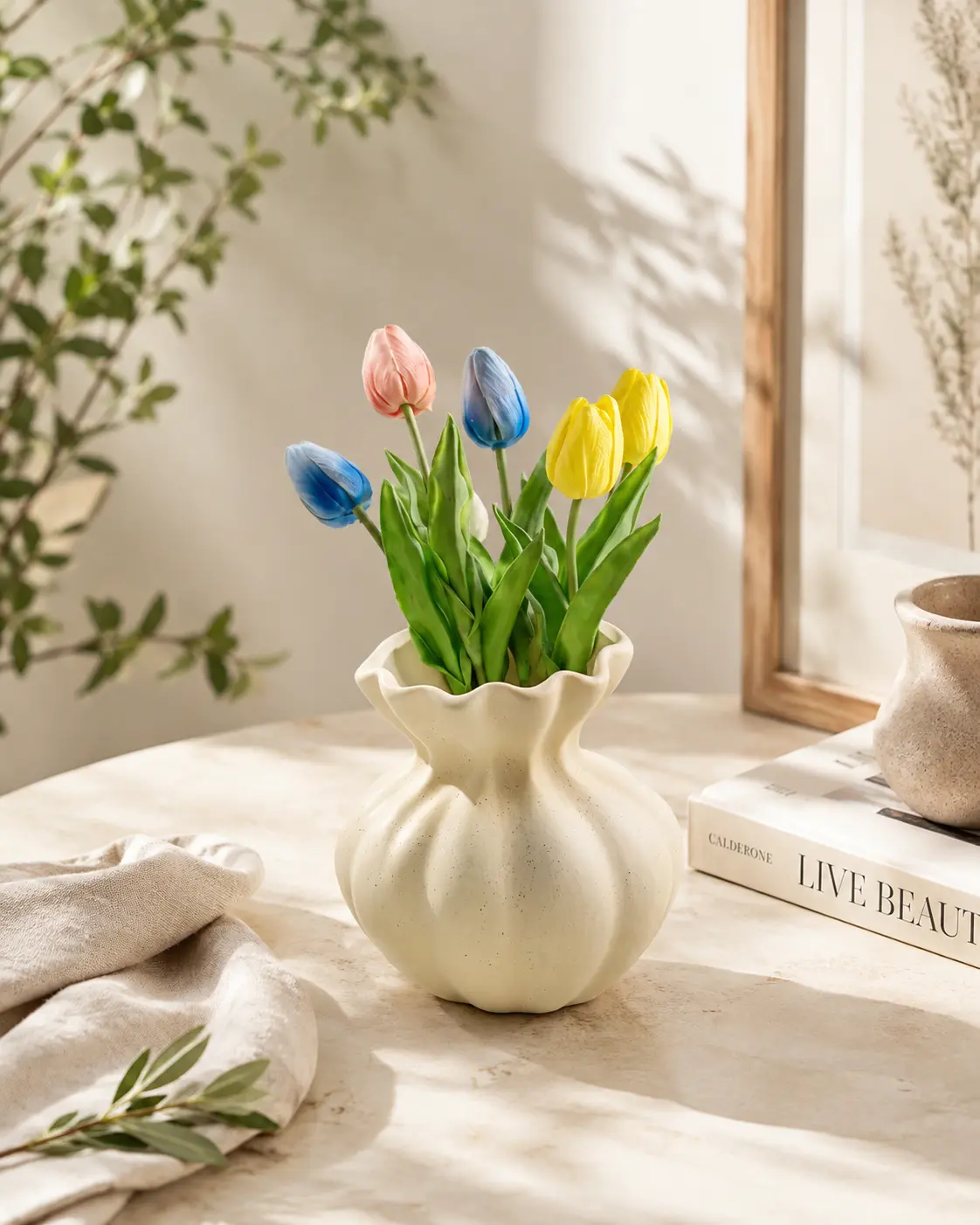 French Vintage Pumpkin Ceramic Vase detail 2