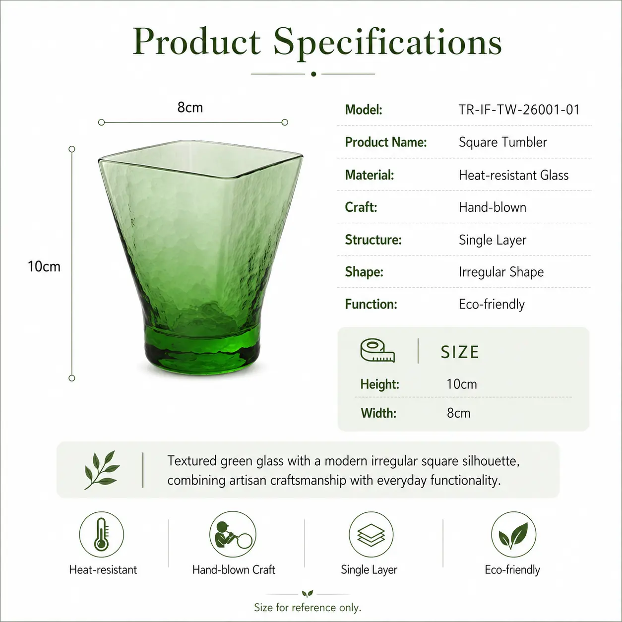 VERDANT WATER — Hand-Blown Green Glassware Collection detail 7