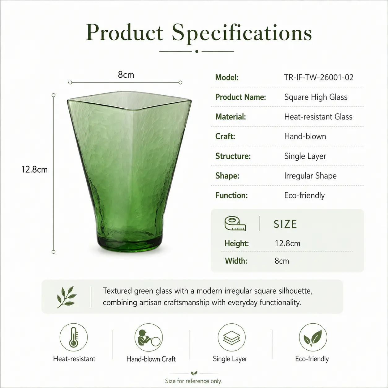 VERDANT WATER — Hand-Blown Green Glassware Collection detail 8