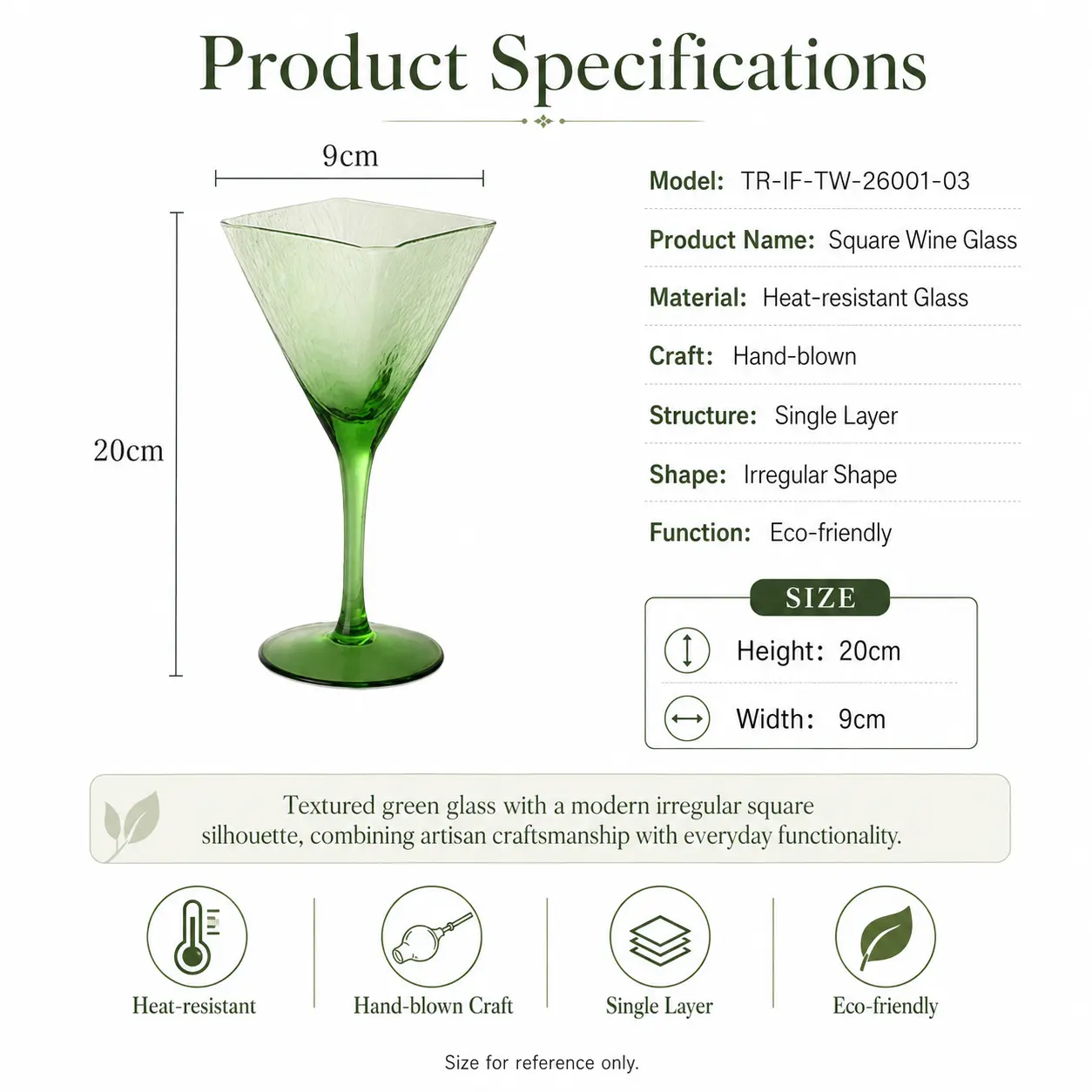 VERDANT WATER — Hand-Blown Green Glassware Collection detail 9