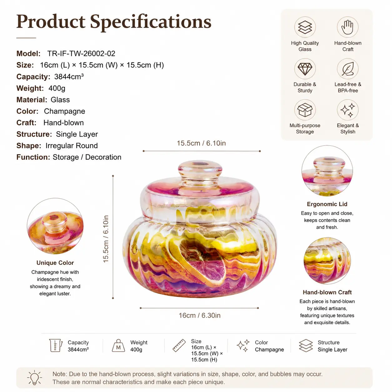 STILL LIGHT — Hand-Blown Glass Storage Jar Collection detail 6