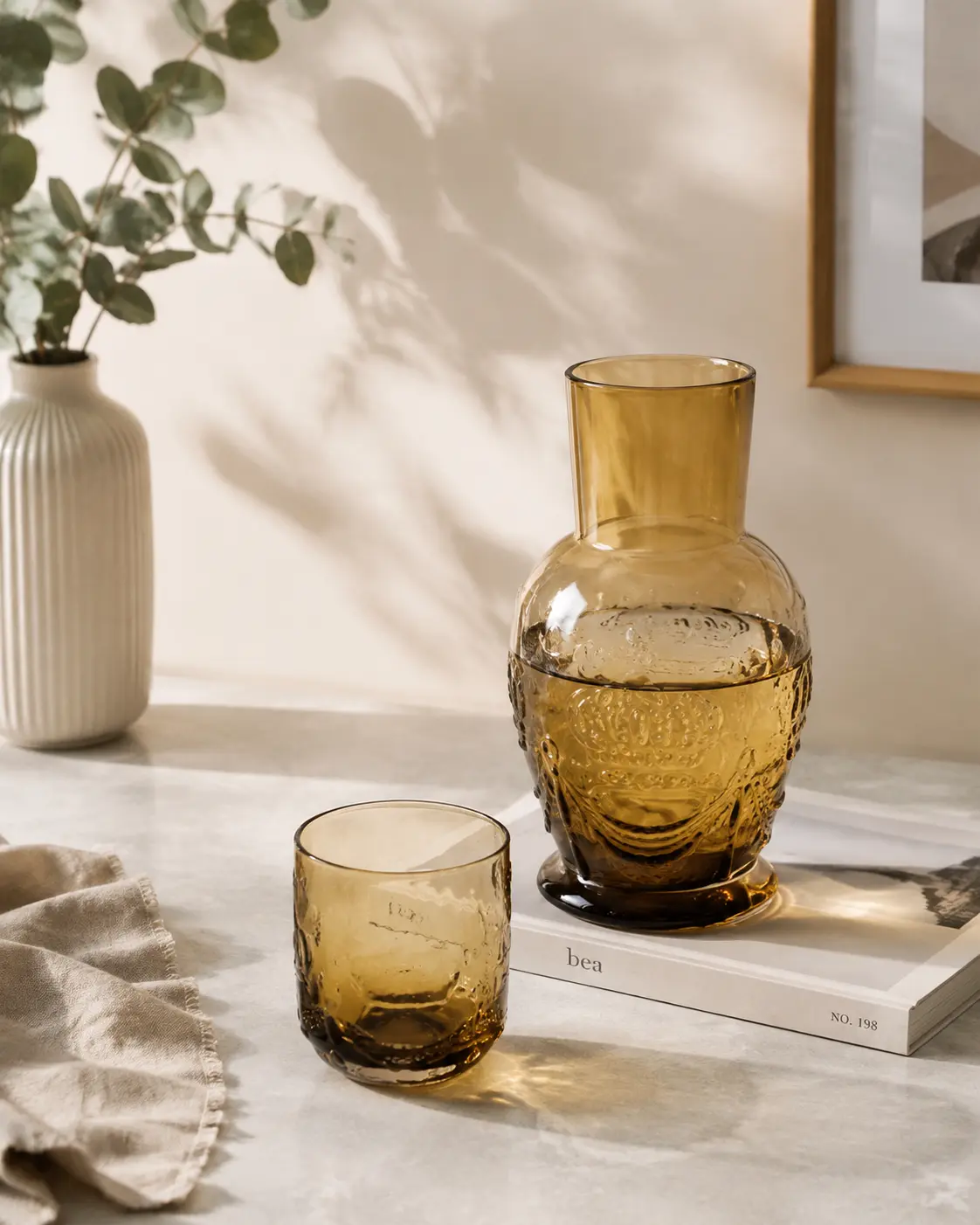 STILL WATER — Hammered Glass Pitcher & Tumbler Set detail 3