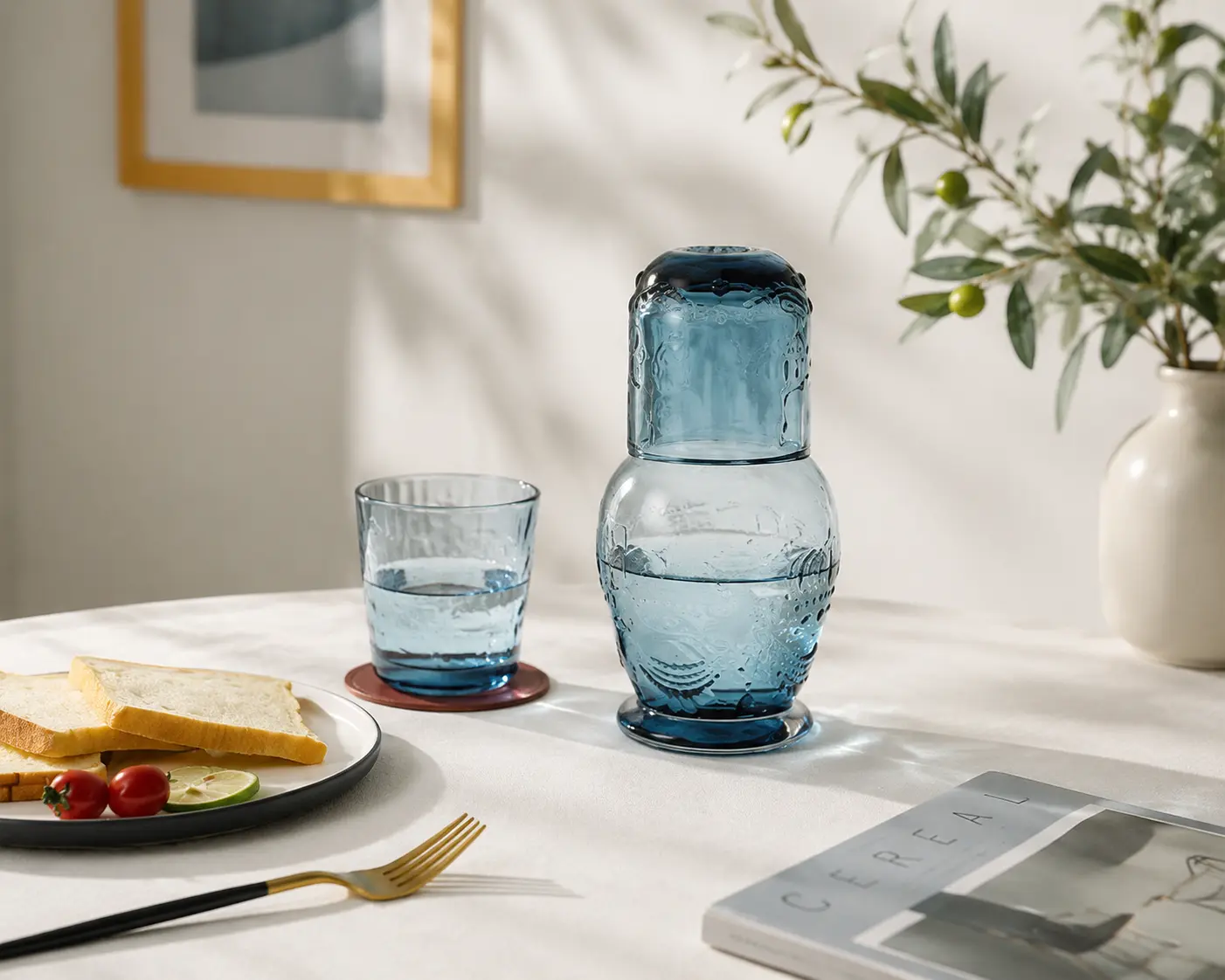 STILL WATER — Hammered Glass Pitcher & Tumbler Set detail 5