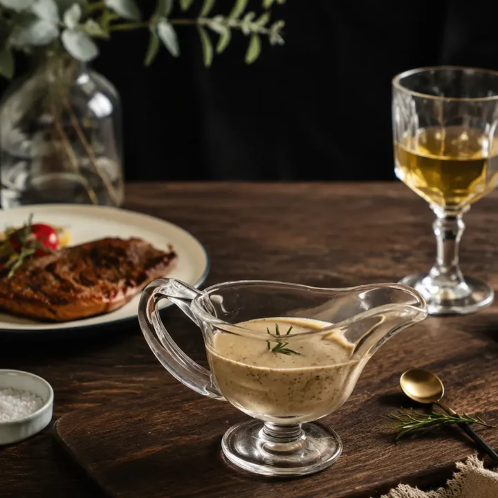 Multifunctional Boat-Shaped Glass Sauce Cup styled or worn view
