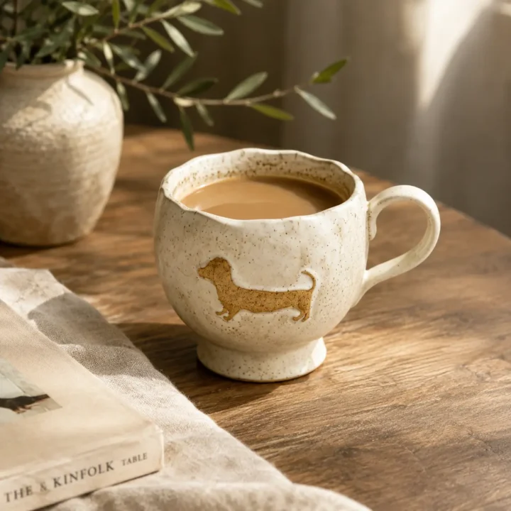 Dachshund Coffee Mug styled or worn view