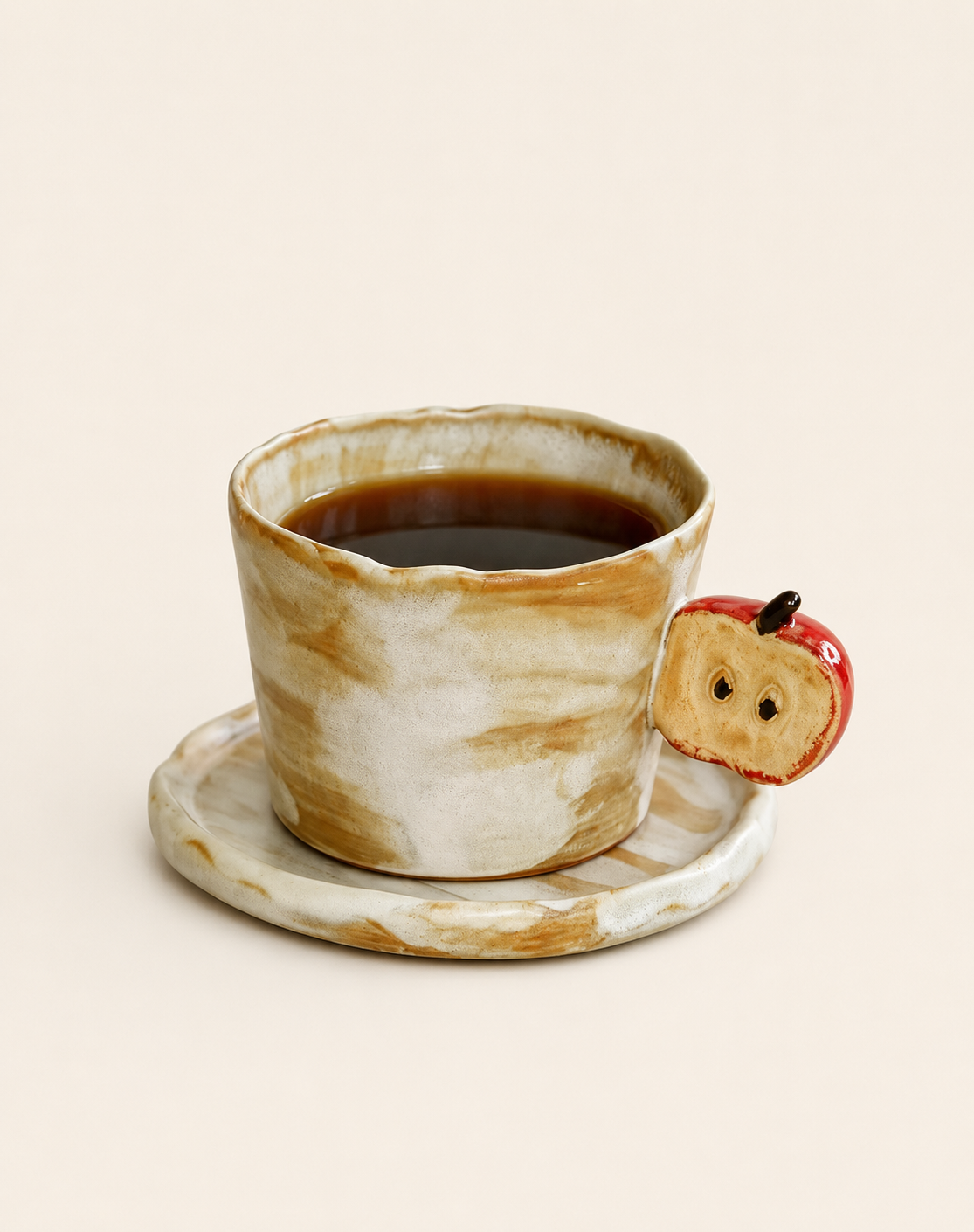 Apple Coffee Cup with Saucer