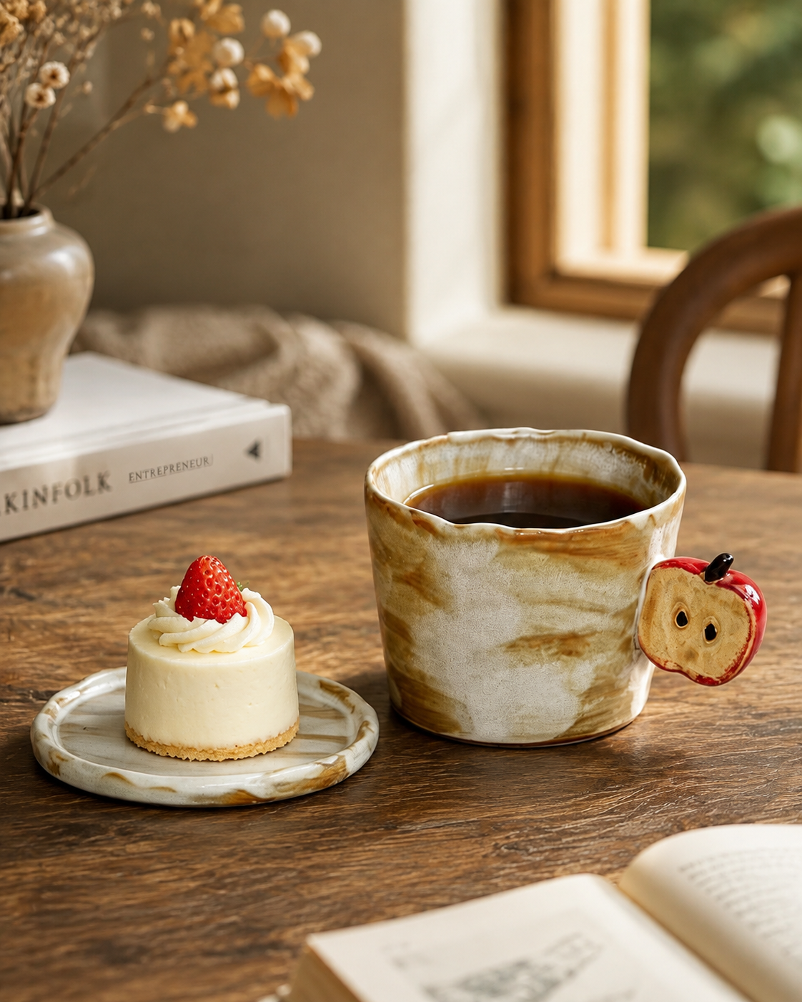 Apple Coffee Cup with Saucer detail 3