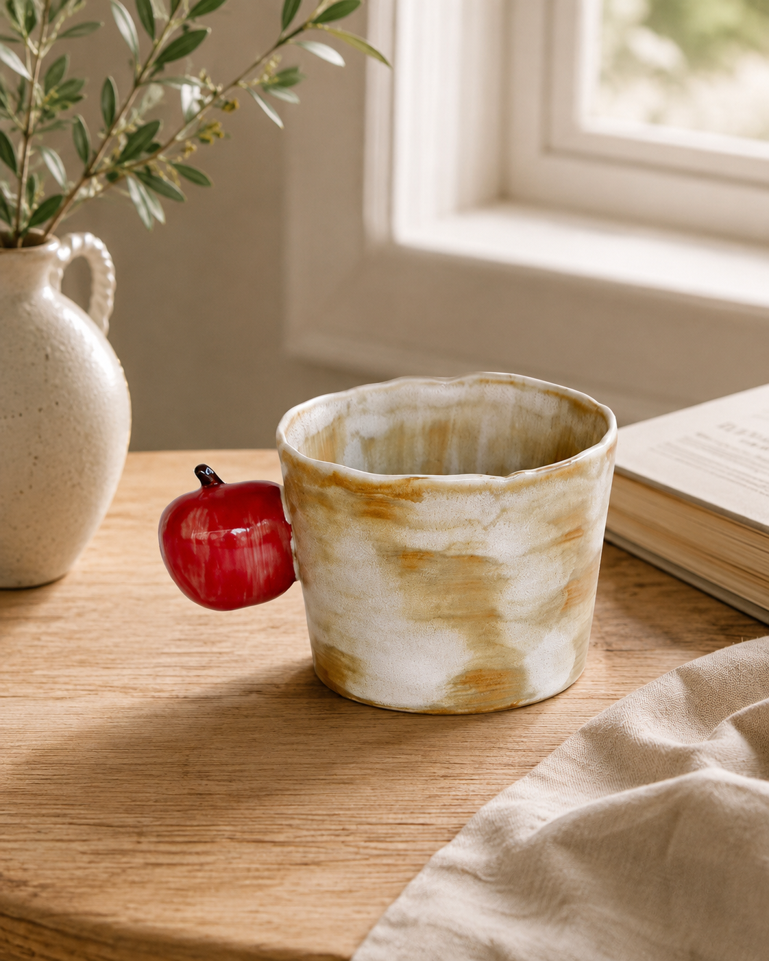Apple Coffee Cup with Saucer detail 4