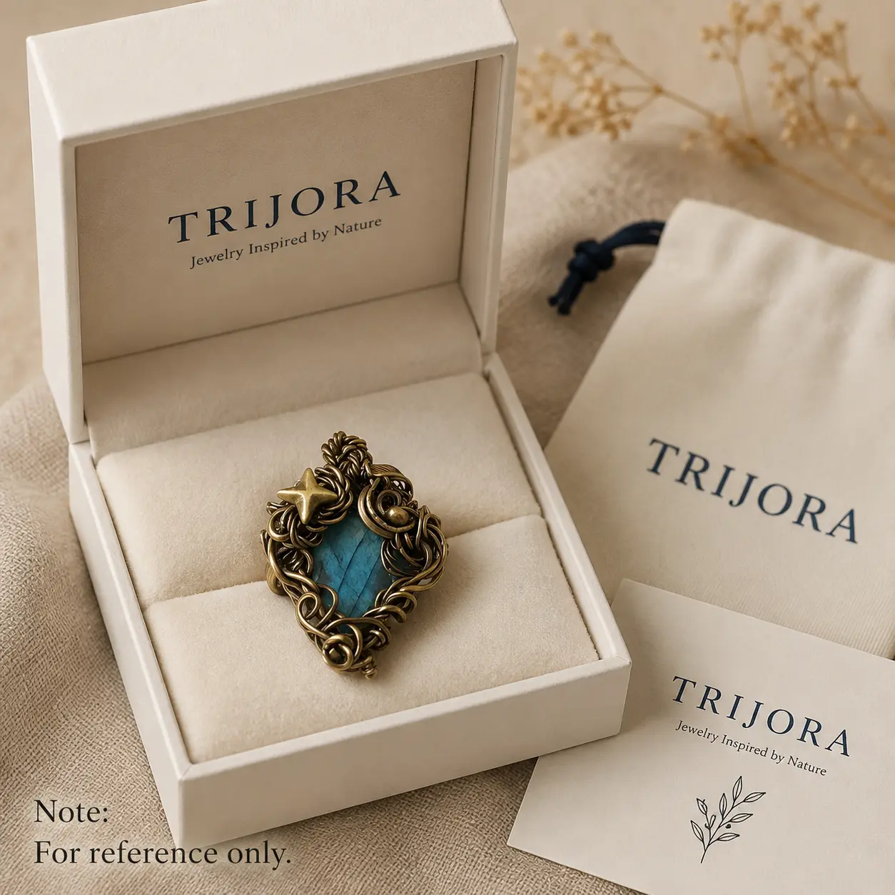 Wire-Wrapped Labradorite Open Ring detail 9
