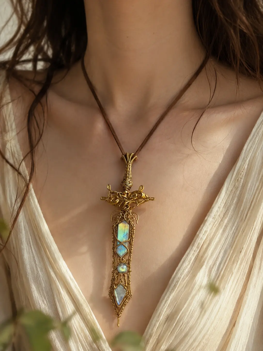Wire-Wrapped Labradorite Sword detail 8